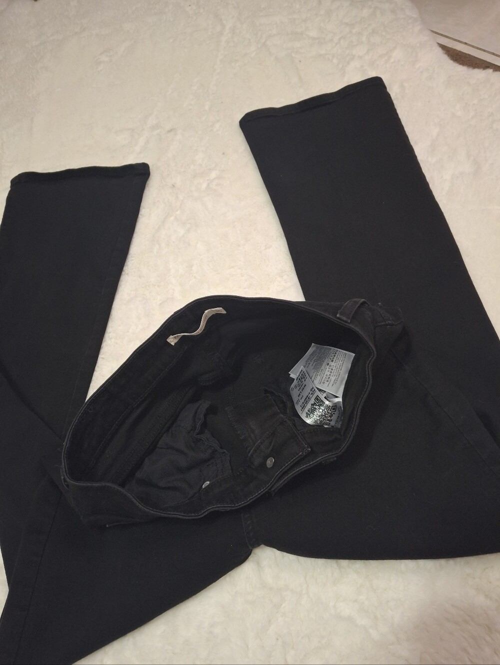 Levi's 725 High Rise Bootcut Jeans Black Stretch Denim Women Size W30 L30 - Picture 8 of 16
